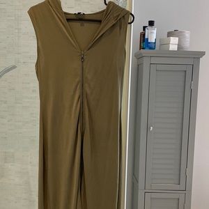 GUESS green army hoodie zip up dress